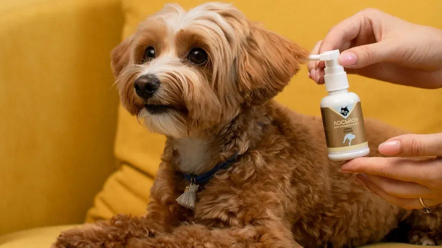 Яким лосьйоном чистити вуха собаці?